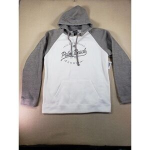Salt Creek Hoodie Mens Medium White Palm Beach Long Sleeve Drawstring Pockets